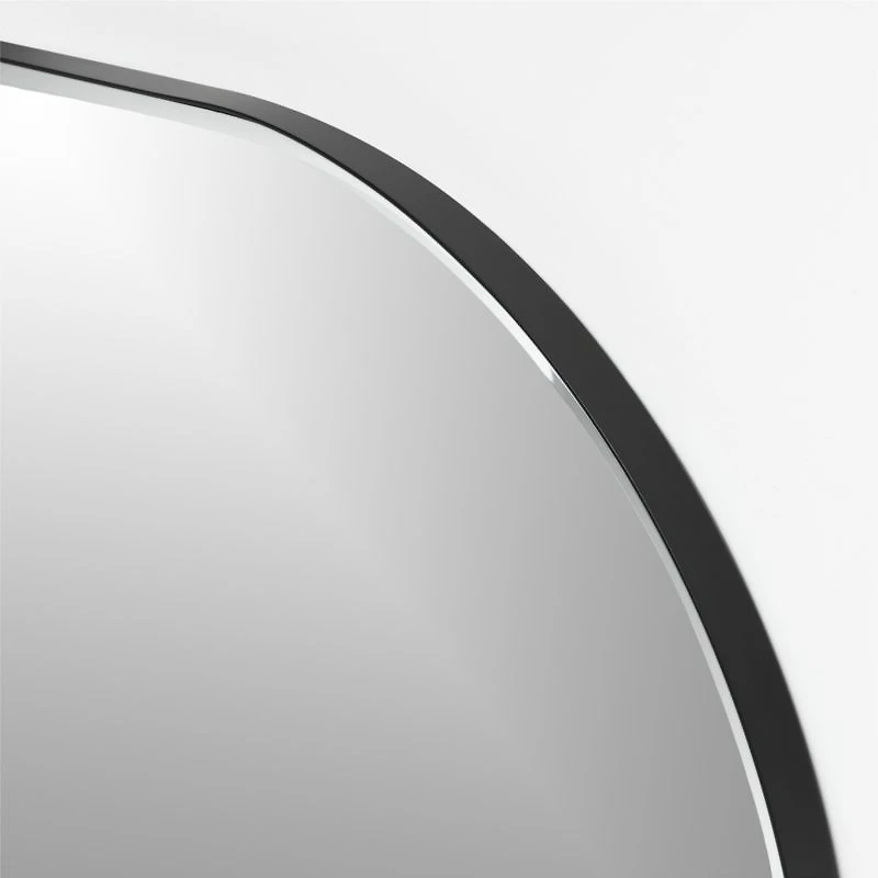 Edge Black Rounded Square Wall Mirror