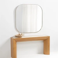 Edge Brass Rounded Square Wall Mirror
