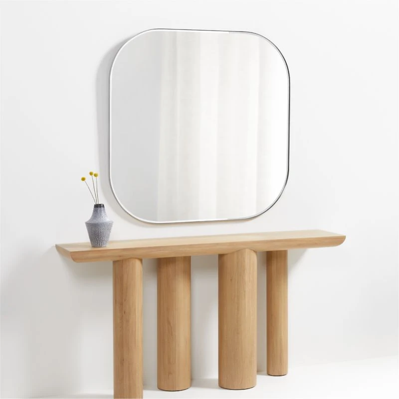 Edge Nickel Rounded Square Wall Mirror
