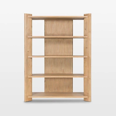 Edmund 62" Smoked Pine Wood Bookcase