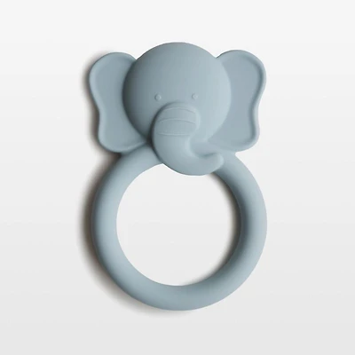 Mushie Blue Elephant Silicone Baby Teether