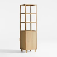 Eli Natural Oak Wood Bathroom Storage Tower