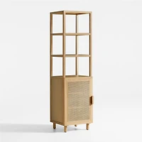 Eli Natural Oak Wood Bathroom Storage Tower