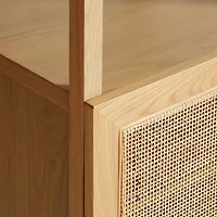 Eli Natural Oak Wood Bathroom Storage Tower
