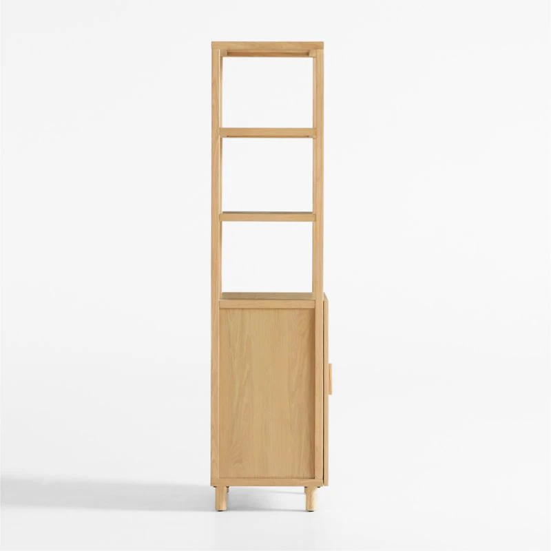 Eli Natural Oak Wood Bathroom Storage Tower