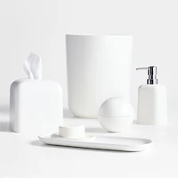 Eli White Ceramic Square Tissue Box Cover