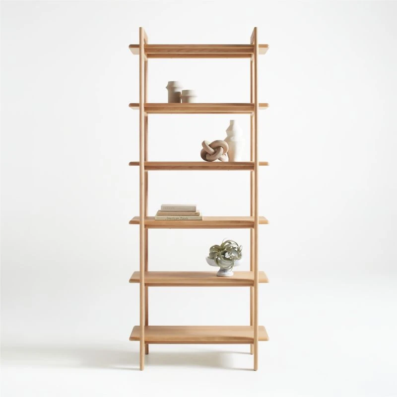 Elias Natural Elm Wood Open Bookcase