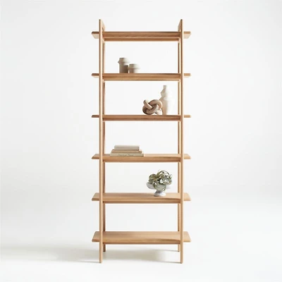 Elias Natural Elm Wood Open Bookcase