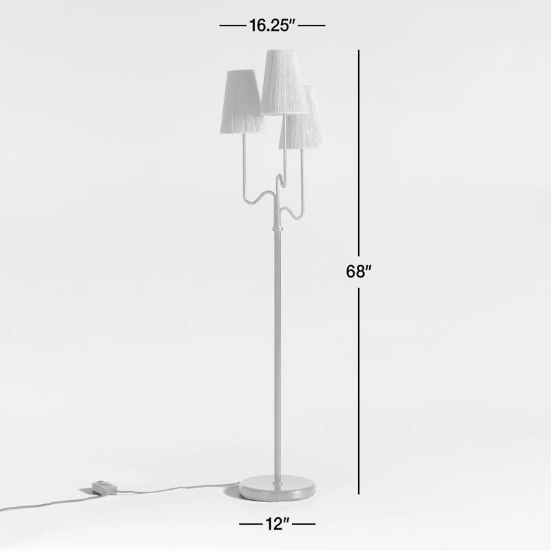 Ellery 3-Light Floor Lamp 68" by Jake Arnold