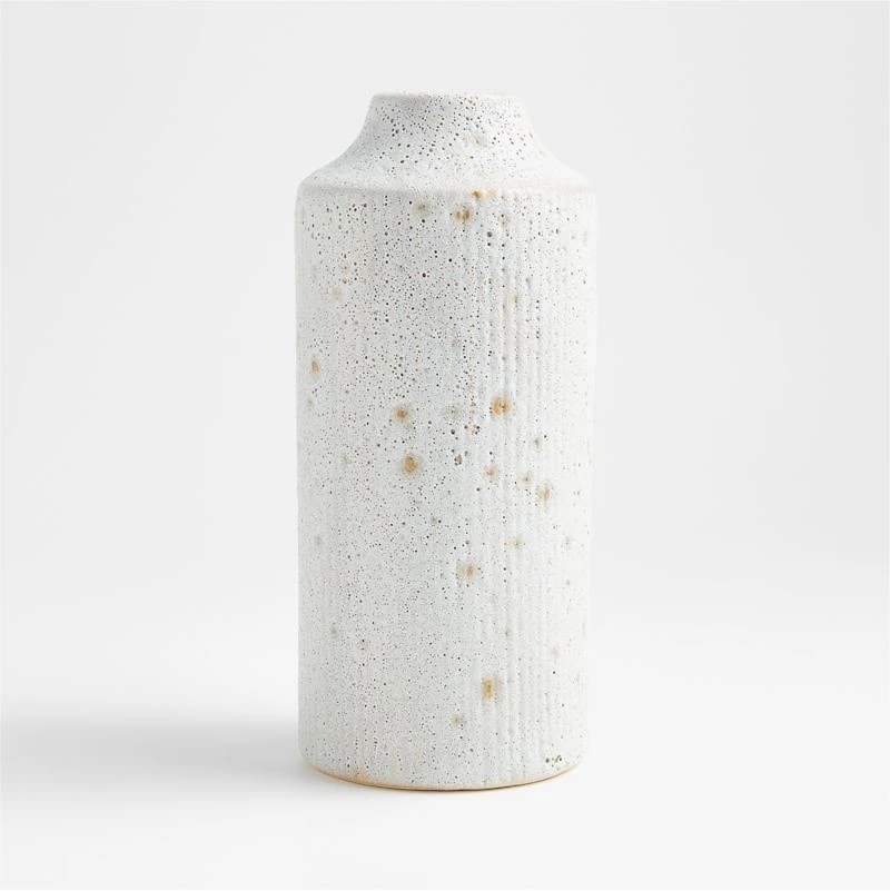 Ema Medium White Ceramic Vase 12.7"