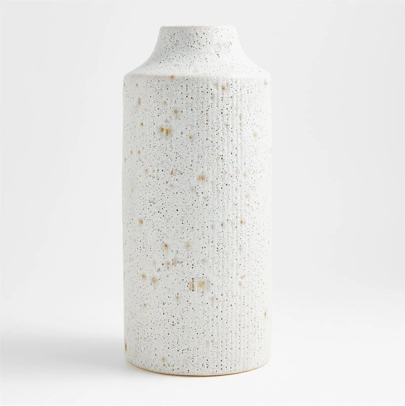 Ema Large White Ceramic Floor Vase 19"