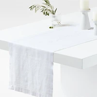 Embroidered Pinecone 120" EUROPEAN FLAX ™-Certified Linen Table Runner