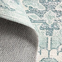 Hana Blue Floral Washable Area Rug 8'x10'