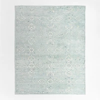 Hana Blue Floral Washable Area Rug 8'x10'