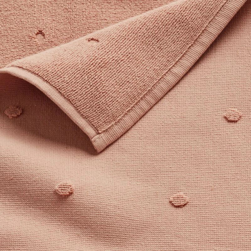 Pink Embossed Dot Organic Turkish Cotton Bath Towel