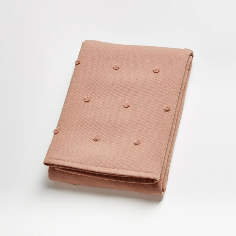 Pink Embossed Dot Organic Turkish Cotton Bath Towel