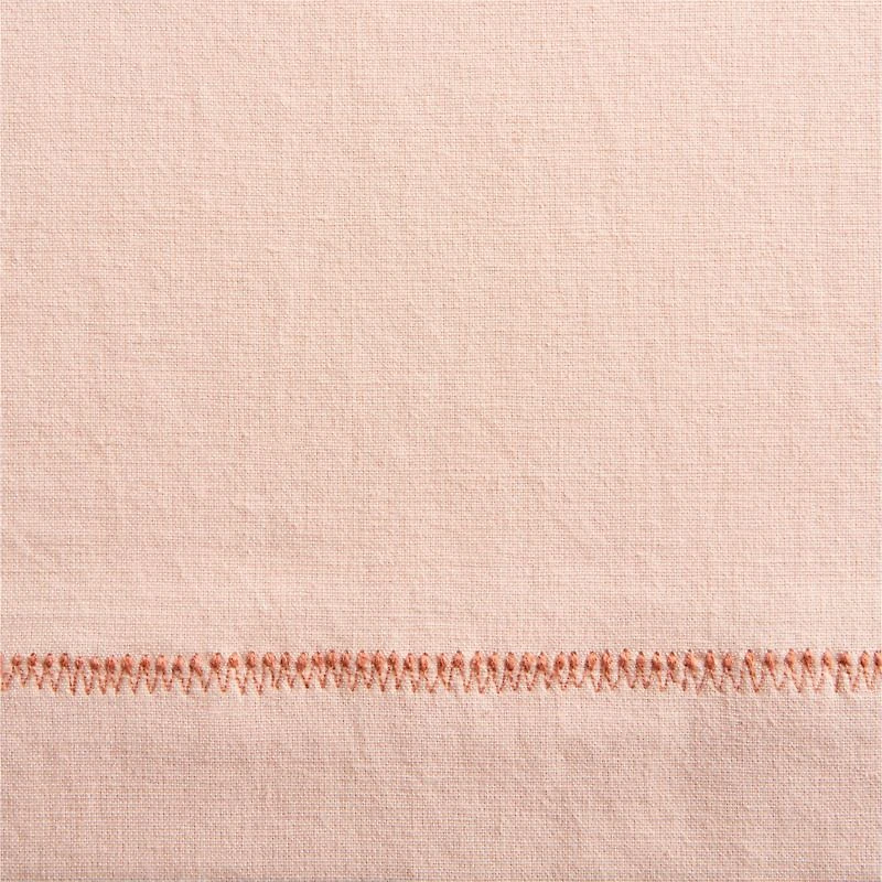 Elegant Pink Embroidered Stitch Organic Cotton Blackout Curtain Panel 44"x63"