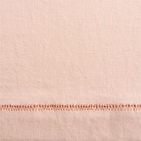 Elegant Pink Embroidered Stitch Organic Cotton Blackout Curtain Panel 44"x63"