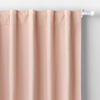 Elegant Pink Embroidered Stitch Organic Cotton Blackout Curtain Panel 44"x63"