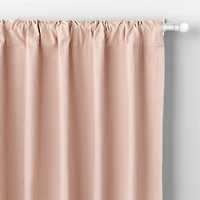 Elegant Pink Embroidered Stitch Organic Cotton Blackout Curtain Panel 44"x63"