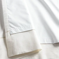Pampas Ivory Embroidered Stitch Organic Cotton Blackout Curtain Panel 44"x63"