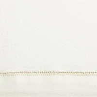 Pampas Ivory Embroidered Stitch Organic Cotton Blackout Curtain Panel 44"x63"
