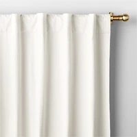 Pampas Ivory Embroidered Stitch Organic Cotton Blackout Curtain Panel 44"x63"
