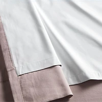 Rosy Lilac Embroidered Stitch Organic Cotton Blackout Curtain Panel 44"x96"