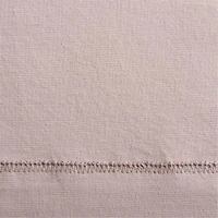 Rosy Lilac Embroidered Stitch Organic Cotton Blackout Curtain Panel 44"x96"