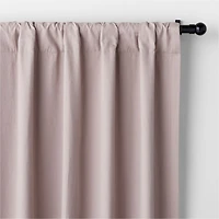 Rosy Lilac Embroidered Stitch Organic Cotton Blackout Curtain Panel 44"x96"
