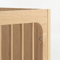 Emery Natural Oak Wood Convertible Baby Crib with Toddler Bed Rail