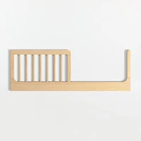 Emery Natural Oak Wood Convertible Baby Crib with Toddler Bed Rail
