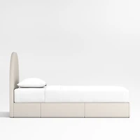 Emma Upholstered Arched Kids Twin Storage Bed