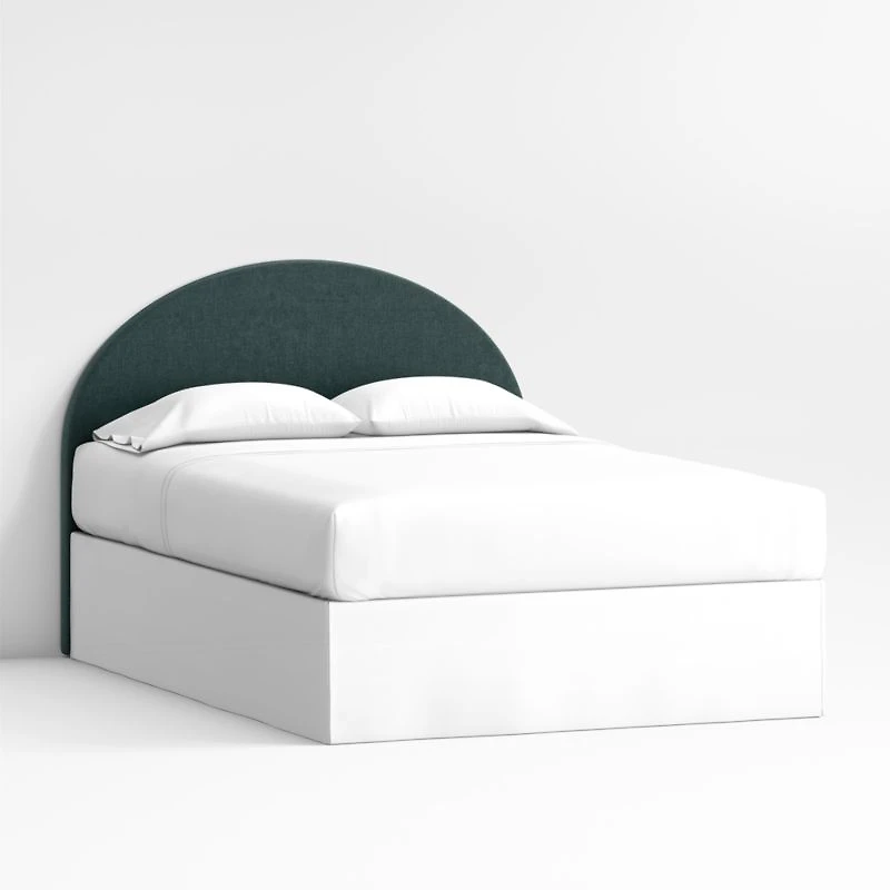 Emma Jungle Green Upholstered Arched Kids Full Headboard