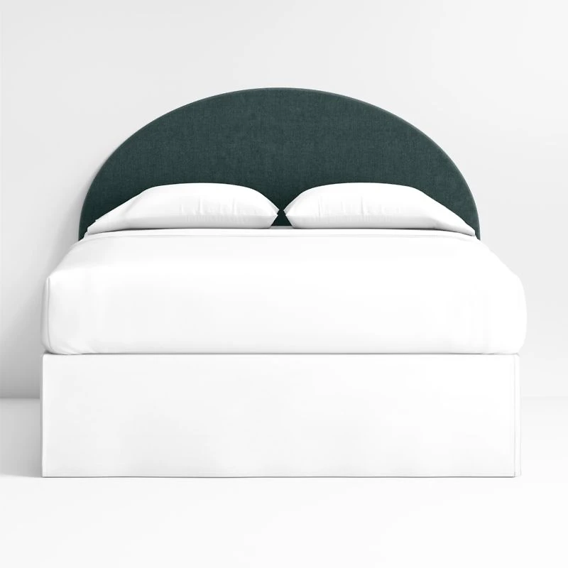 Emma Jungle Green Upholstered Arched Kids Full Headboard