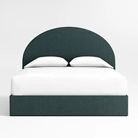 Emma Jungle Green Upholstered Arched Kids Full Storage Bed