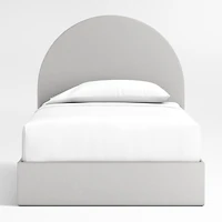 Emma Grey Upholstered Arched Kids Twin Storage Bed