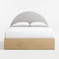 Emma Upholstered Kids Full Headboard with Natural Wood Base