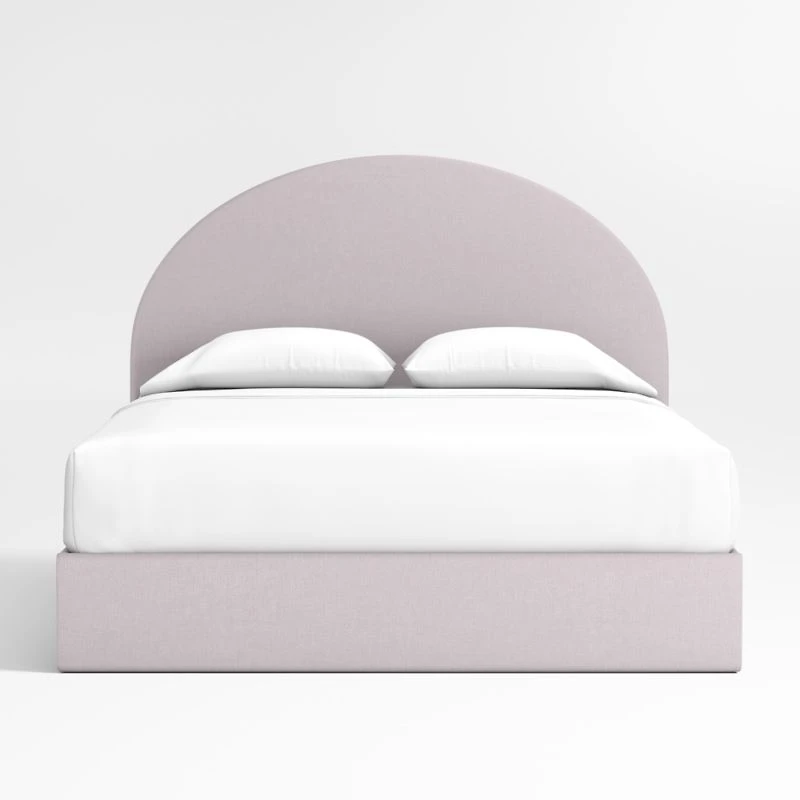 Emma Lilac Upholstered Arched Kids Full Storage Bed