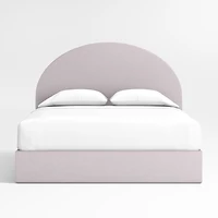 Emma Lilac Upholstered Arched Kids Full Storage Bed