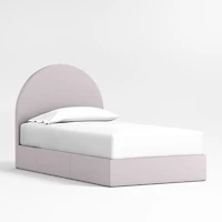 Emma Lilac Upholstered Arched Kids Full Storage Bed