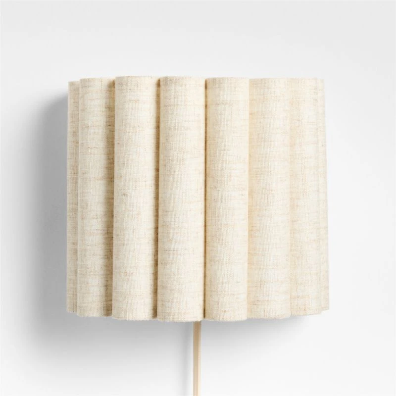 Emme Pleated Linen Plug-In Wall Sconce