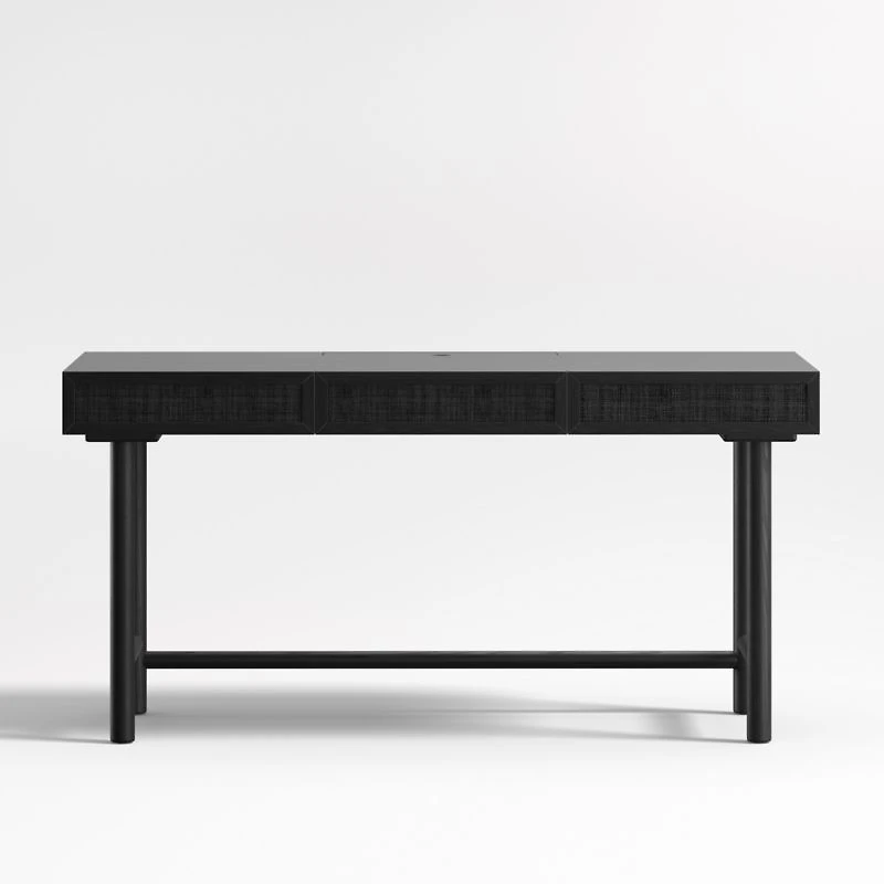 Emmer 60" Charcoal Oak Desk with Outlet