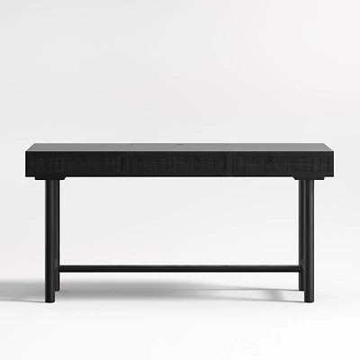 Emmer 60" Charcoal Oak Desk with Outlet