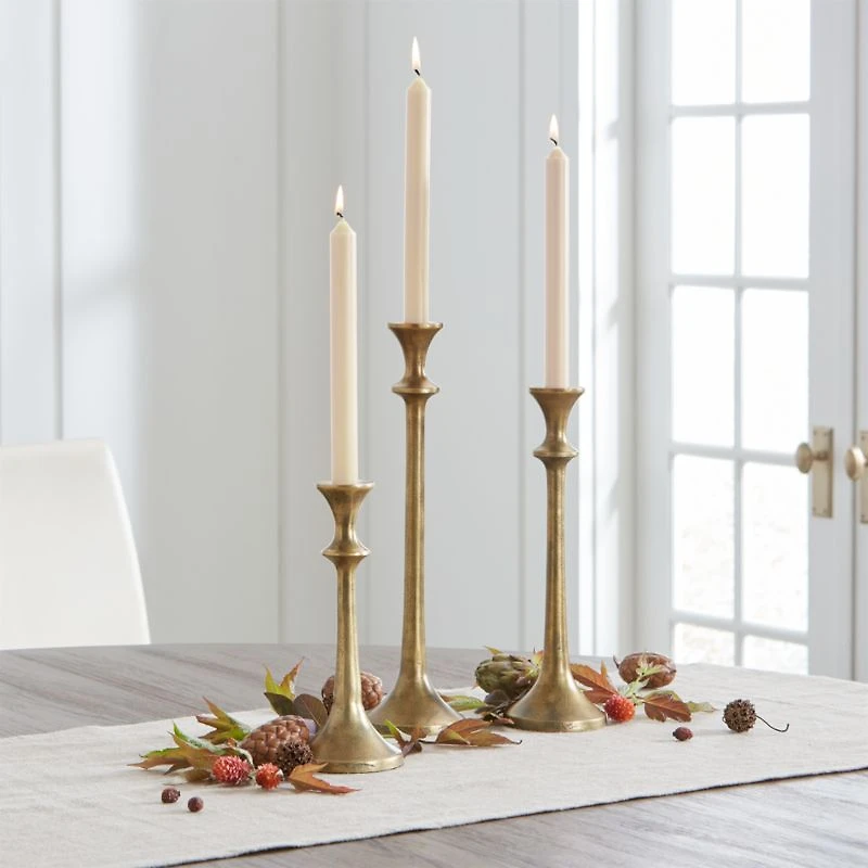 Emmett Antique Brass Taper Candle Holder 9.25"