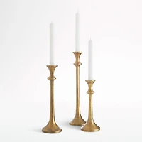 Emmett Antique Brass Taper Candle Holder 9.25"