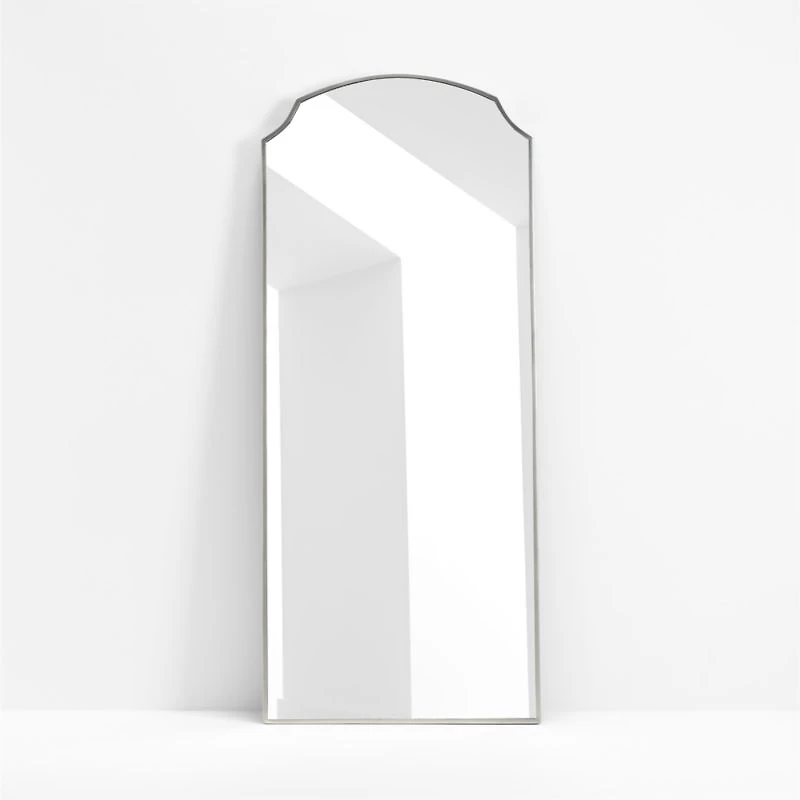 Emmy Narrow Pewter Silver Arch Floor Mirror 32"x76.25"