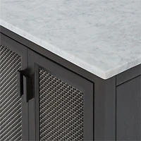Enzo 72" Black Storage Media Console with Marble Top