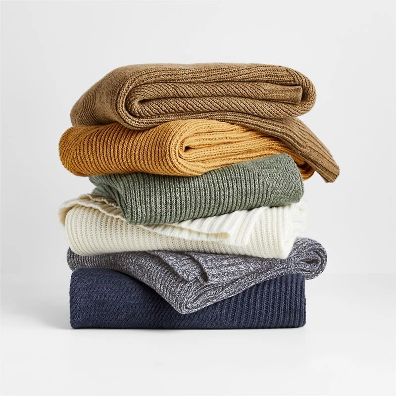 Sweater Knit 70"x55" Storm Grey Throw Blanket