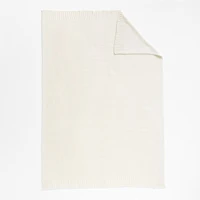 Sweater Knit 70"x55" Cream White Throw Blanket